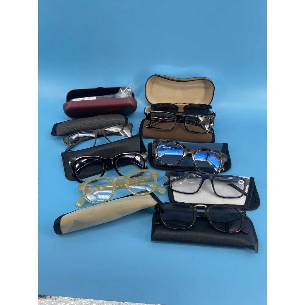 Mixed Eyeglasses & Sunglasses Lot w/ Cases As Is Untested Read Description